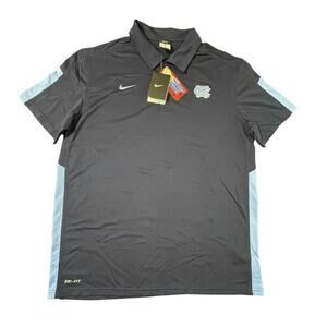 NWT Nike Dri-Fit UNC Tarheels North Carolina Polo Shirt Logo Navy Blue Large Men